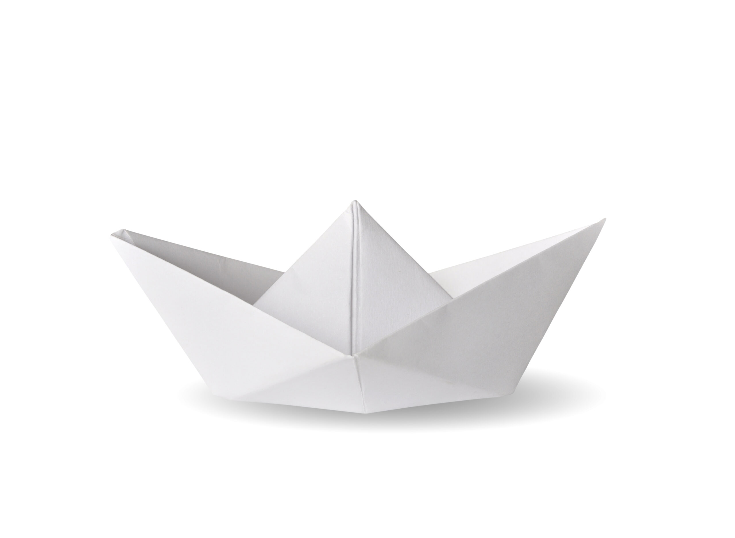paper ship isolated on white background.